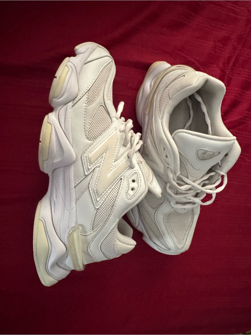 New Balance unisex All-White Lace-Up Athletic Sneakers - Picture 3 of 5
